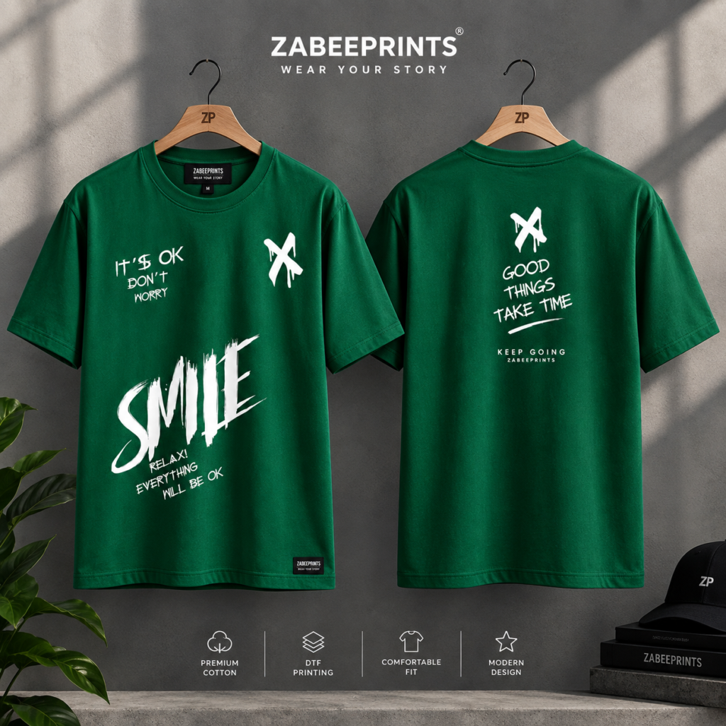 Smile Relax Everything Will Be OK Premium Cotton T-Shirt
