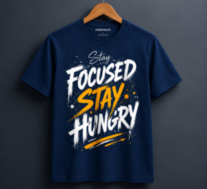 Stay Focused Stay Hungry Premium Cotton T-Shirt