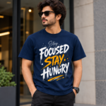 Stay Focused Stay Hungry Premium Cotton T-Shirt